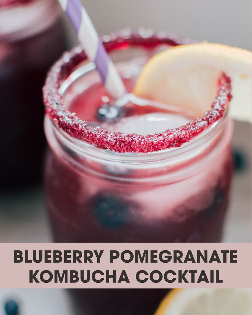 Cocktail Recipe: Blueberry Pomegranate Kombucha Cocktail
