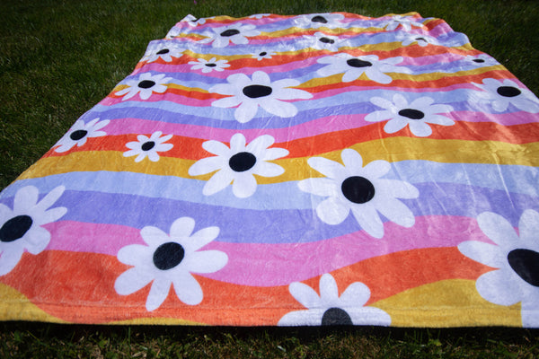 Riding The Flower Wave Throw Blanket